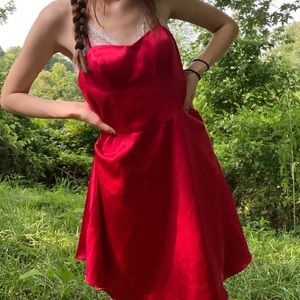 Mini Red Dress w/t Straps !